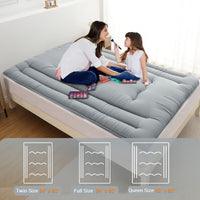 Garvee Futon Mattress Full Size, Foldable Sleeping Mattress Tatami Mattress for Adults, Roll Up Japanese Style Floor Bed Dormitory Floor Mattress for Rv Travel Camping, Light Grey