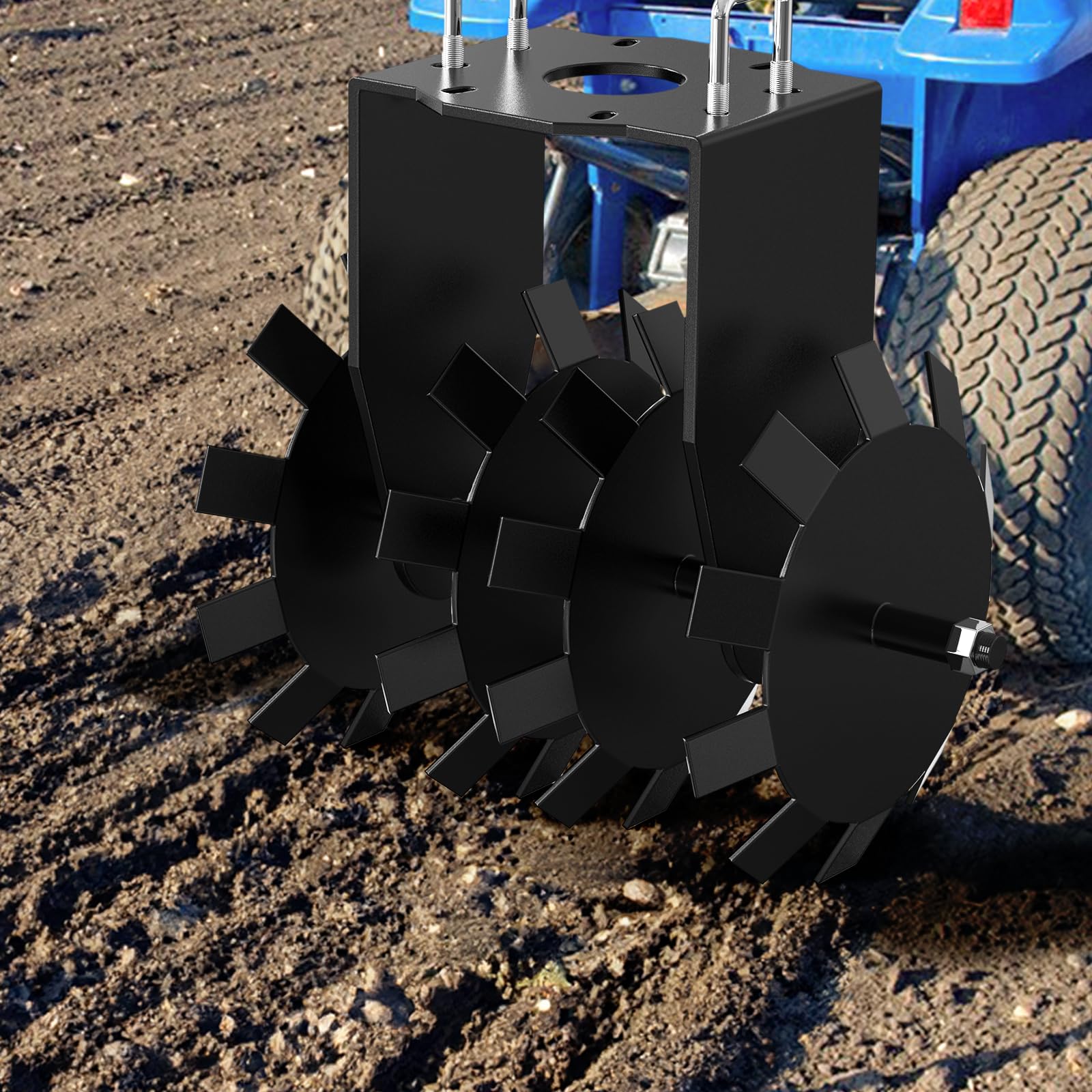 Garvee ATV/UTV Disc Harrow: Food Plot Equipment, Plow Scraper Blade, Improves Soil Quality and Crop Yield, Breaks Up Ground