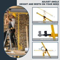 Garvee 11ft Drywall Lift 150-LB Capacity Yellow – 360° Adjustable Telescopic Arm & Locking Wheels for Sheetrock, Panel Hoist