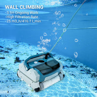 Garvee Automatic Robotic Pool Vacuum Cleaner Cordless - 3Hr Fast Charge, Top Loading Basket, Smart Navigation & Wall Climbing Brush for Above/In-Ground Pools