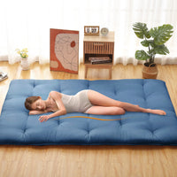 Garvee Futon Mattress, Japanese Floor Mattress Full Size Floor Mat for Sleeping Adult Size, Foldable Tatami Mattress Roll Up Floor Bed Mattress for House Guest Camping Dorm, Navy Blue