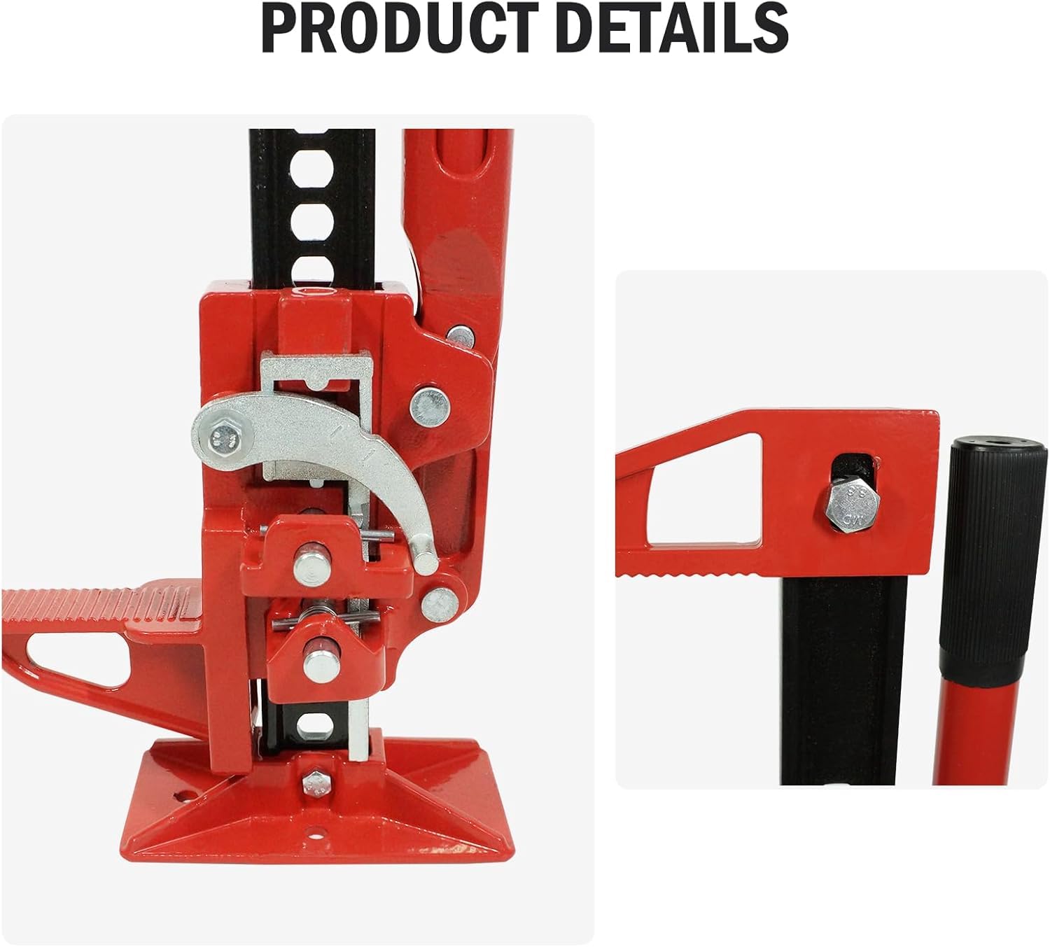 Garvee 33" Farm Jack Heavy-Duty 6600 LBS Load Capacity Cast Iron & Steel Serrated Base Off-Road Tractor Truck SUV ATV Lift