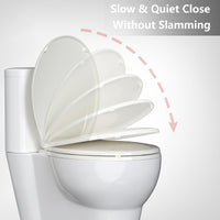 Garvee Toilet Seat Round,Toilet Seat with Quick-Release And Quick-Attach, Plastic Toilet Seat with Soft Close, Easy Install and Clean - Fits Most Round Toilets Biscuit