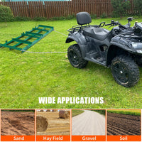 Garvee Driveway Drag 96" Width, Tow Behind Drag Harrow 20" Length, 6" Height, Driveway Tractor Harrow with Heavy Duty Chain, Driveway Grader for ATV, UTV, Tractor, Mower