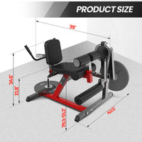 Garvee 4-in-1 Leg Extension and Curl Machine, Adjustable Leg Press Machine for Lower Body Workouts, Multi-Function Heavy-Duty Leg Extension Bench with Plate Loaded for Home Gym, Black and Red