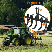 Garvee 48 Inch Plow Scarifier, Removable Tractor Cultivator, 6 Scarifier Shanks, 3 Point Scarifier for CAT-0 & CAT-1