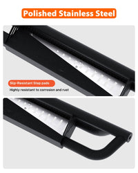 Garvee 6 Inch Running Boards for Wrangler JL 2DR 2018-2025, 550LB Capacity, Non-Slip, Carbon Steel, Black Powder Coating, Manual Included, Off-Road Use