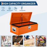 Garvee 39 Inch Steel Truck Bed Tool Box - Diamond Plate Design with Side Handles and Locking Keys, Compact Storage for Pickup Trucks, RVs, and Trailers, Orange