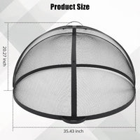 Garvee Outdoor Fire Pit Spark Screen Cover Accessory - 30 Inch Round Heavy Duty Stainless Steel Ember Cover with Heavy Duty Hinges, Flaky Black Design for Patio Backyard