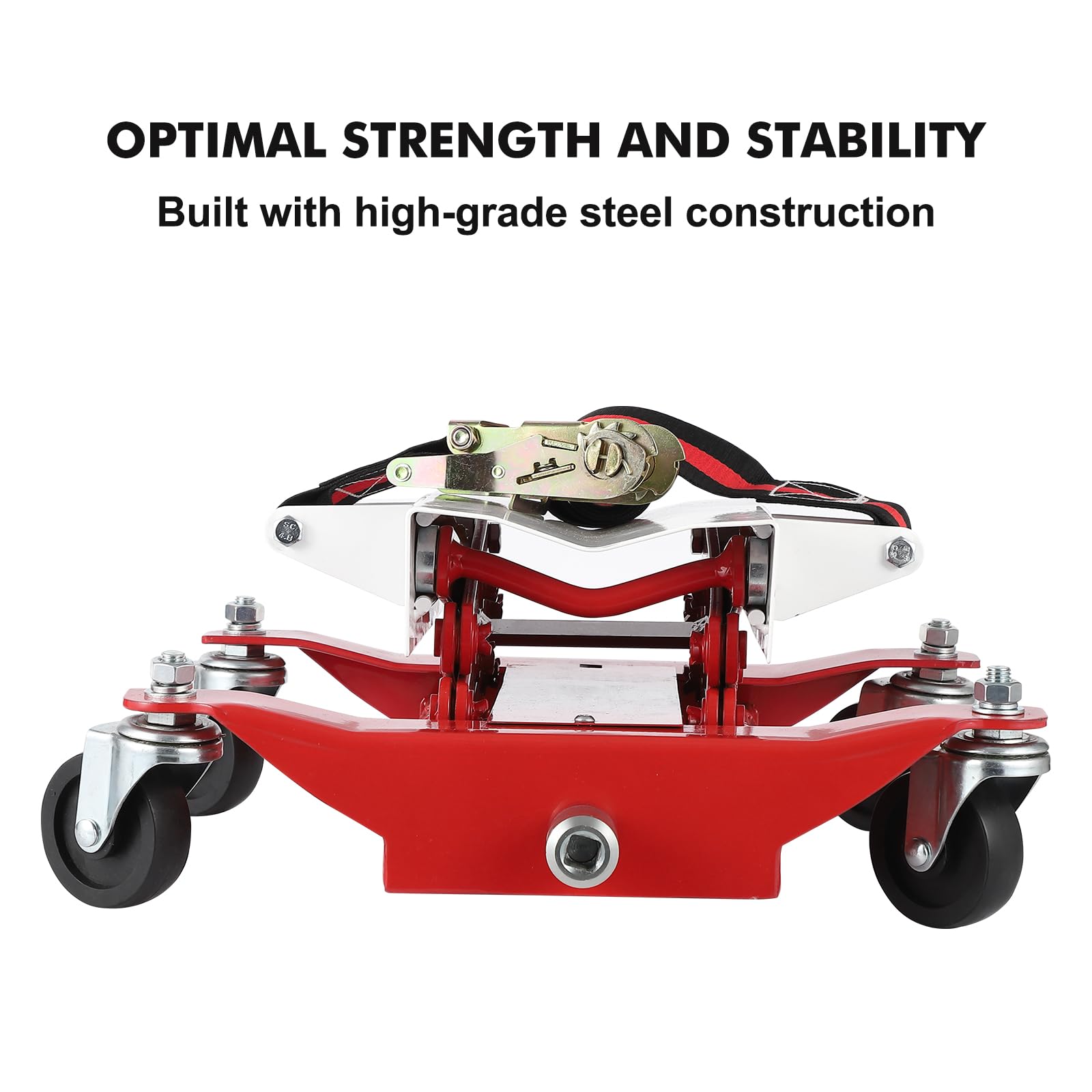 Garvee 450lbs Auto Repair Lifting Jack - Heavy-Duty Transmission Jack with  7.8-23 Inch Adjustable Heightand Wide Base for Vehicle Maintenance, Red