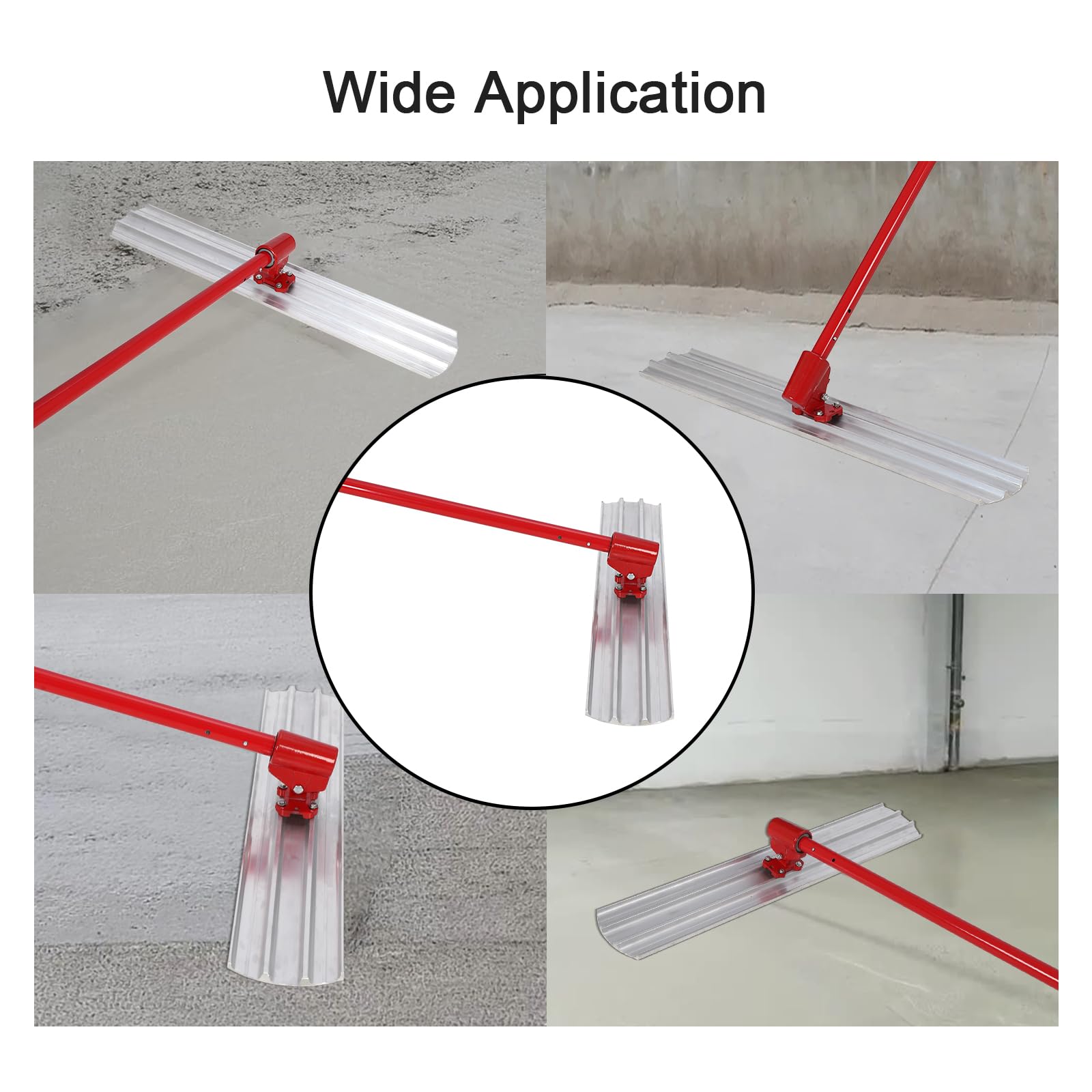 GARVEE 48" x 8" Magnesium Bull Float Kit – Aluminum Alloy with 4 Handles & Adjustable Bracket – Professional Concrete Smoothing Tool