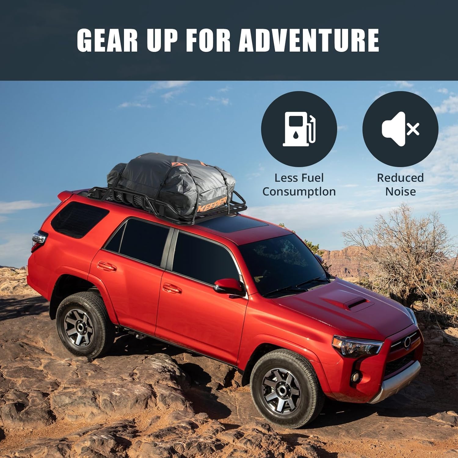 Garvee 50"x38"x6.3" Rooftop Cargo Basket, 165 lbs Capacity Lightweight Anti-Rust Roof Rack for SUVs, Cars & Trucks