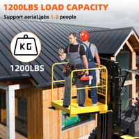 Garvee Forklift Safety Cage, 36"x36" Heavy Duty Forklift Man Basket Foldable Forklift Work Platform with Double Chain Guardrail Perfect for Aerial Work