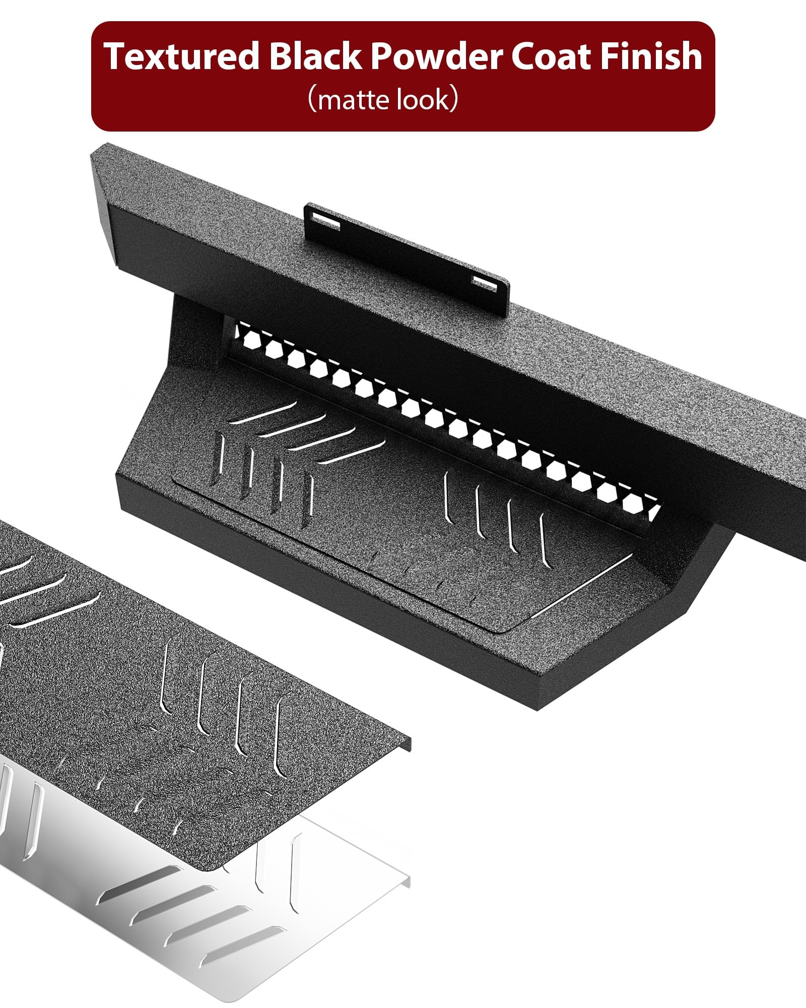 Garvee Running Boards for 2005-2022 Toyota Tacoma Double Cab 450LB Load Capacity Non-Slip Powder Coated Carbon Steel Off-Road Rock Sliders