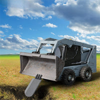 Garvee 46x19 Inch Clamp On Quick Spade Combo Bucket/Skid Steer Loader Fork, Attachment for Skid Steer, Tractor Bucket or Pallet Fork, Integrated Chain Hook, Dig Footings, Trenches & Stump Removal