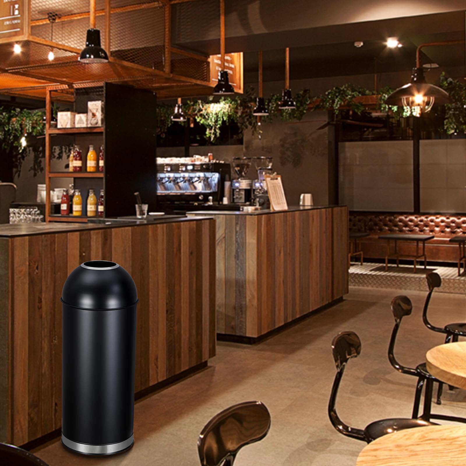 Garvee 17 Gal/65L Open Top Trash Can Commercial Grade Trash Can Brushed Stainless Steel Waste Bins for Home Office Restaurant Restroom Kitchen