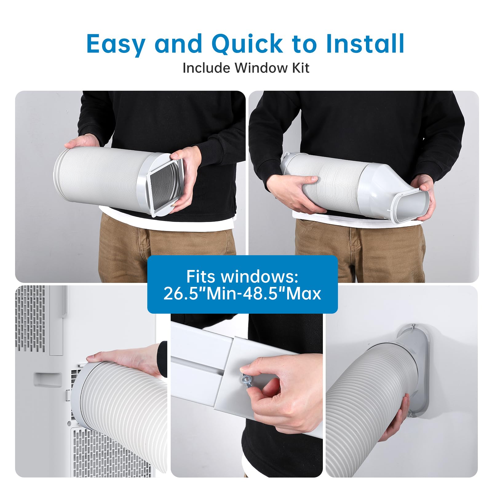 Garvee Portable Air Conditioner, 8000 BTU for Rooms up to 450 Sq. Ft., 3-in-1 AC with Dehumidifier & Fan Modes, Easy Install Window Kit, Mobile AC Unit