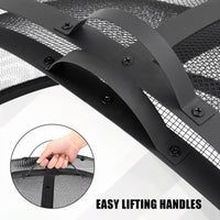 Garvee Outdoor Fire Pit Spark Screen Cover Accessory - 30 Inch Round Heavy Duty Stainless Steel Ember Cover with Heavy Duty Hinges, Flaky Black Design for Patio Backyard