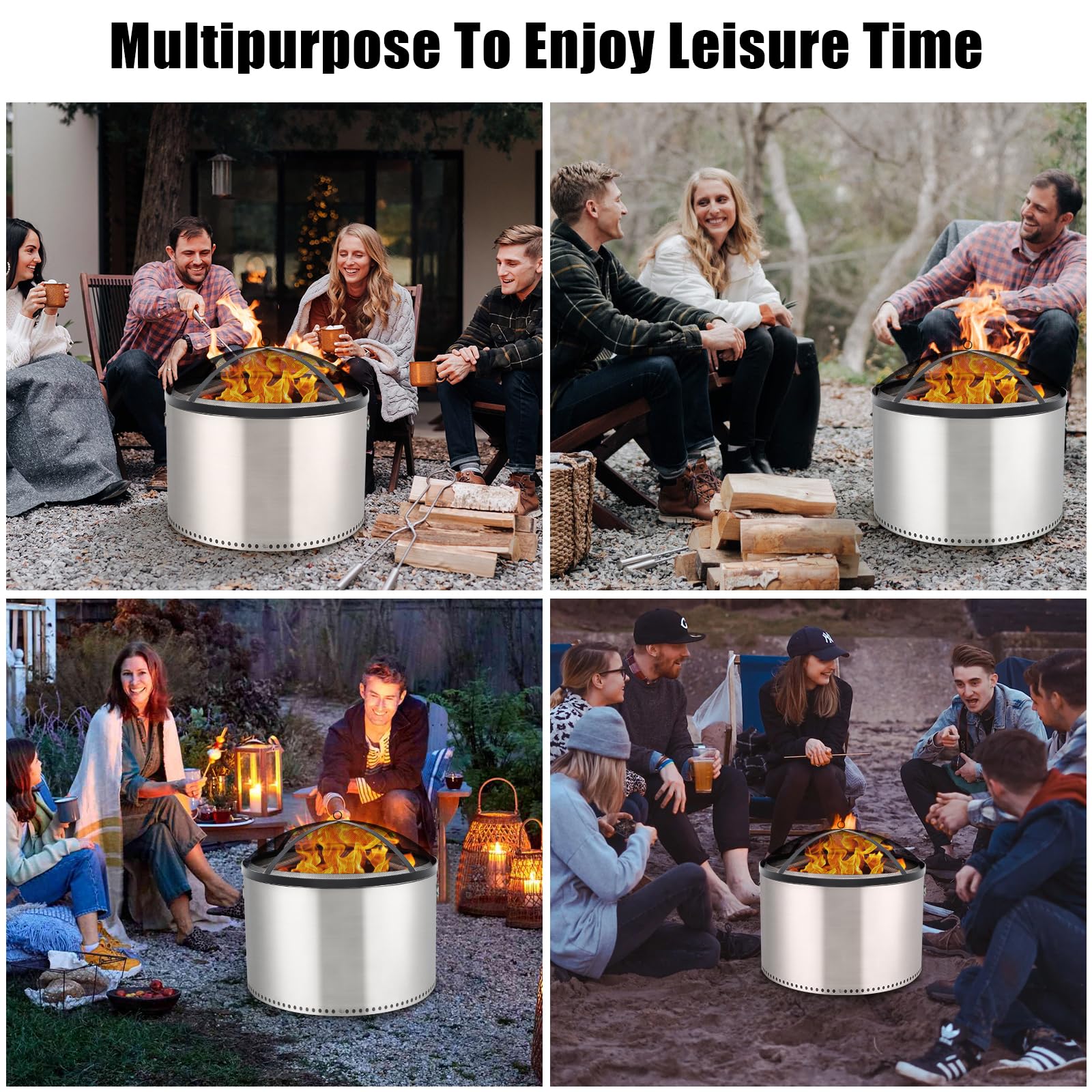 Garvee Fire Pit Spark Screen Cover for Campfires - Easy Lift Stainless Steel, Mesh Protector, Guide Rod Included, Outdoor Patio & Backyard Accessory, Black，30 * 30 * 8.6inch