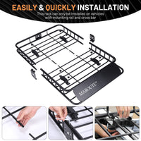 Garvee Roof Rack Carrier Basket Universal 51" X 36" X 5" Rooftop Cargo Carrier Basket Car Luggage Holder Universal for SUV Cars- 200 lb. Capacity (ROOF Basket)