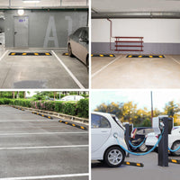 Garvee 72" Rubber Parking Curb Heavy Duty Wheel Stopper with Yellow Reflective Stripes for Garage Driveway Parking Lot 72" x 6" x 4"