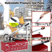 Garvee 50 Bar Hydrostatic Pressure Test Pump, 3.2 Gallon Tank, 726 psi Hydraulic Manual Water Pressure Tester Kit for Pipeline Fluid Pressure Testing