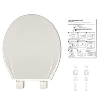 Garvee Toilet Seat Round,Toilet Seat with Quick-Release And Quick-Attach, Plastic Toilet Seat with Soft Close, Easy Install and Clean - Fits Most Round Toilets Biscuit