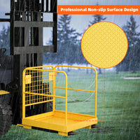 Garvee Forklift Safety Cage, 36"x36" Heavy Duty Forklift Man Basket Foldable Forklift Work Platform with Double Chain Guardrail Perfect for Aerial Work
