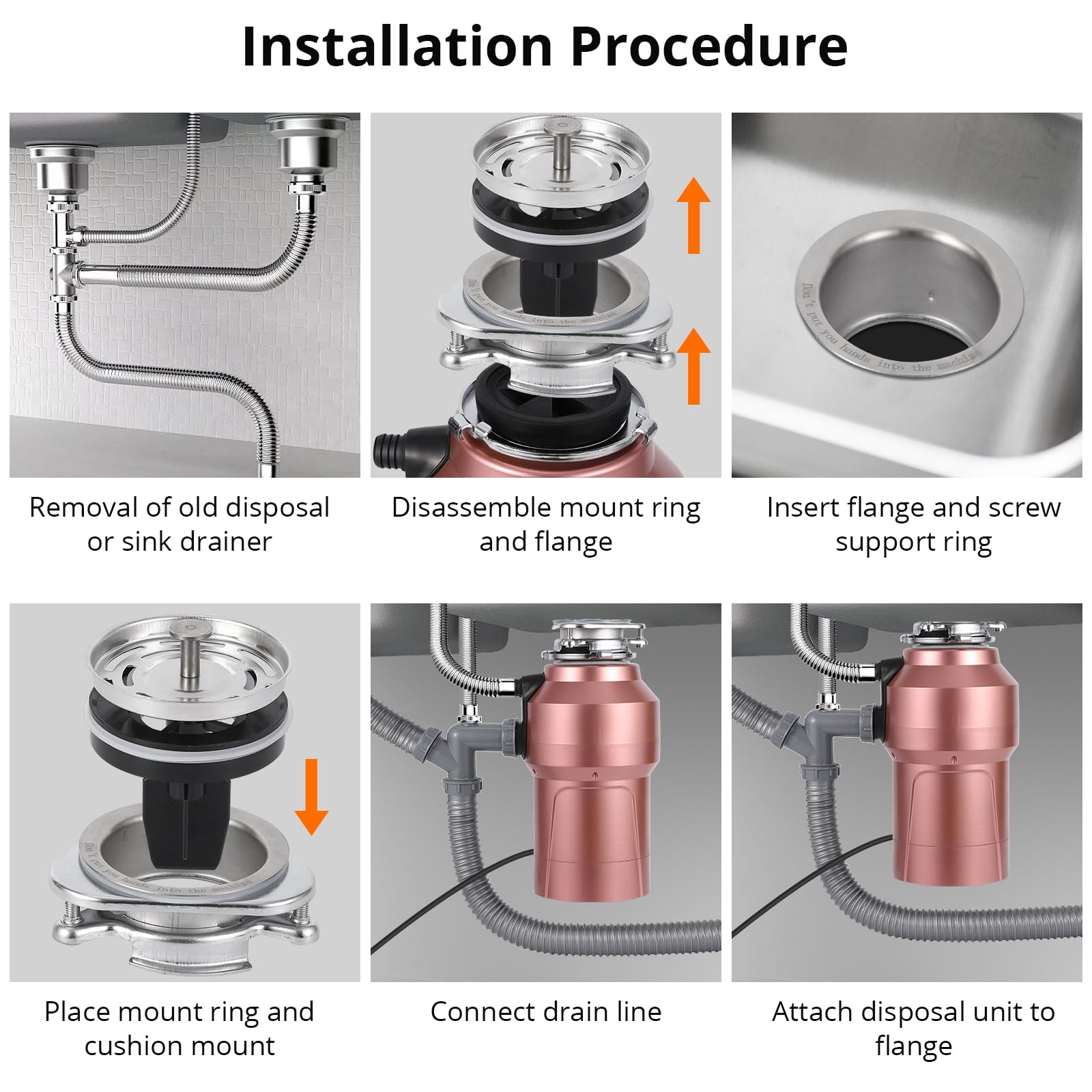 Garvee Garbage Disposal, 0.75HP 3/4H Sink Garbage Disposal With wireless Switch, 560W 4200r/Min Continuous Feed Food Waste Disposer Cleaner With 14 In Power Cord