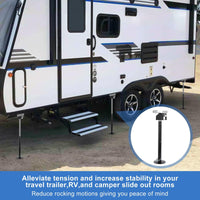 Garvee RV Stabilizer Jacks – Electric Trailer Jack Set (Supports 5000 lbs) with Flat Top Support Blocks, Adjustable 21.06"-49", Heavy-Duty Camper Stabilizer, Set of 4