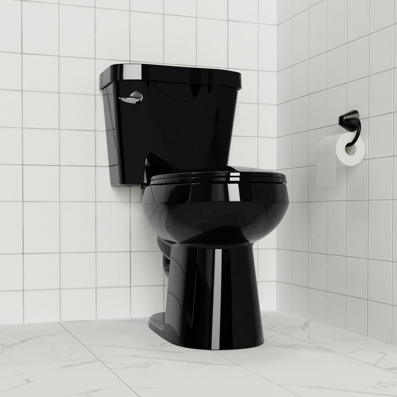 Garvee Toilet Seat Elongated,Toilet Seat with Quick-Release And Quick-Attach, Plastic Toilet Seat with Soft Close, Easy Install and Clean - Black