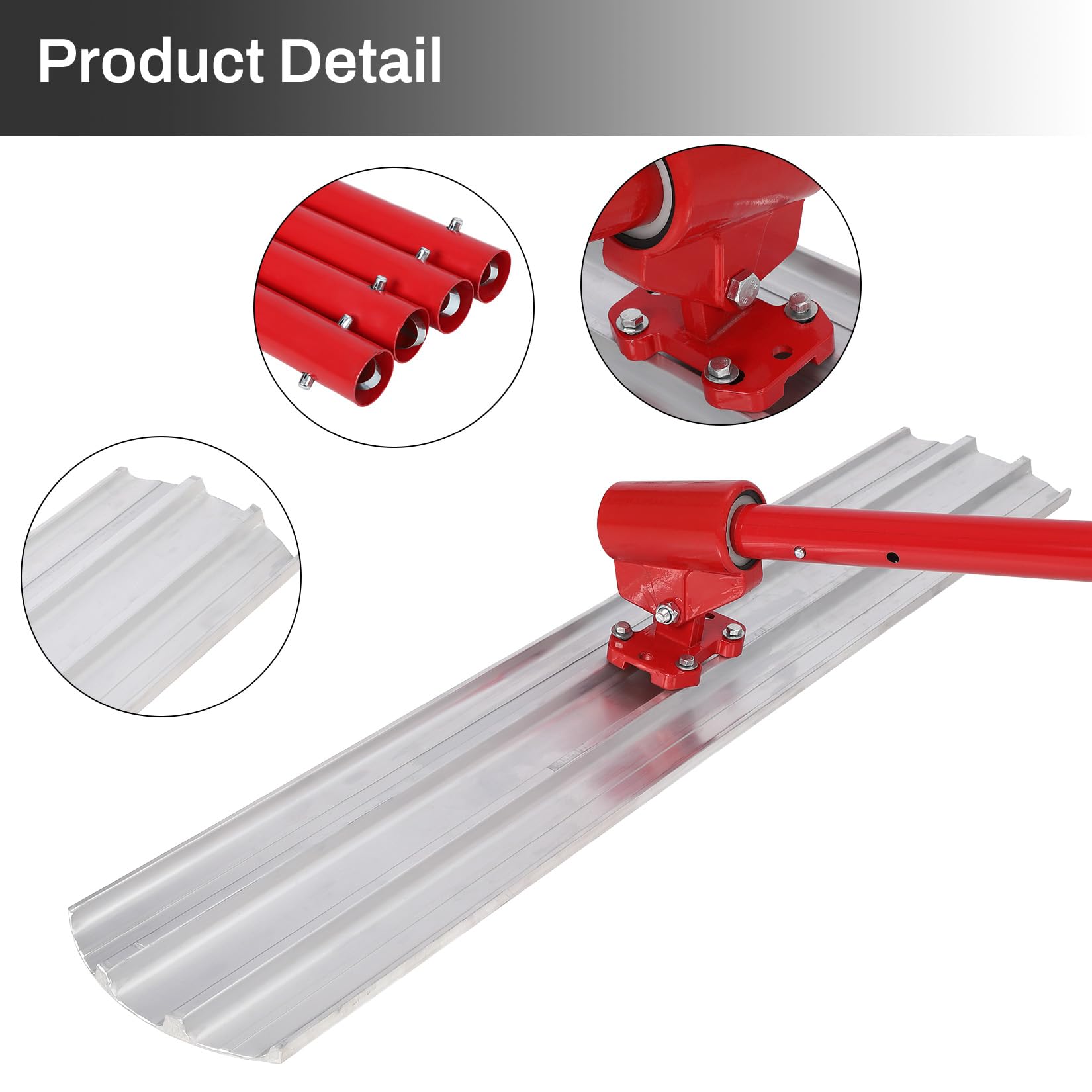 GARVEE 48" x 8" Magnesium Bull Float Kit – Aluminum Alloy with 4 Handles & Adjustable Bracket – Professional Concrete Smoothing Tool