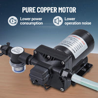 Garvee Water Pressure Booster Pump 115V AC 5.5GPM 70PSI On Demand Water Diaphragm Pump with 158Ft Head Lift, Self-Priming RV Fresh Water Pump with Pressure Switch for Home Marine Yacht Garden Hose
