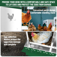 Garvee 8 Compartments Metal Chicken Nesting Boxes, Nesting Boxes with Metal Legs, Chicken Laying Box with Roll Out Egg Collection with Vented Holes