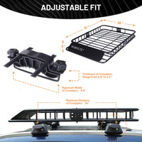 Garvee Roof Rack Carrier Basket Universal 51" X 36" X 5" Rooftop Cargo Carrier Basket Car Luggage Holder Universal for SUV Cars- 200 lb. Capacity (ROOF Basket)