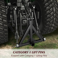 Garvee 3 Point 2" Trailer Hitch Receiver Fits Category 1 Tractor, Tow Drawbar Adapter Attachments, Quick Hitch Compatible.