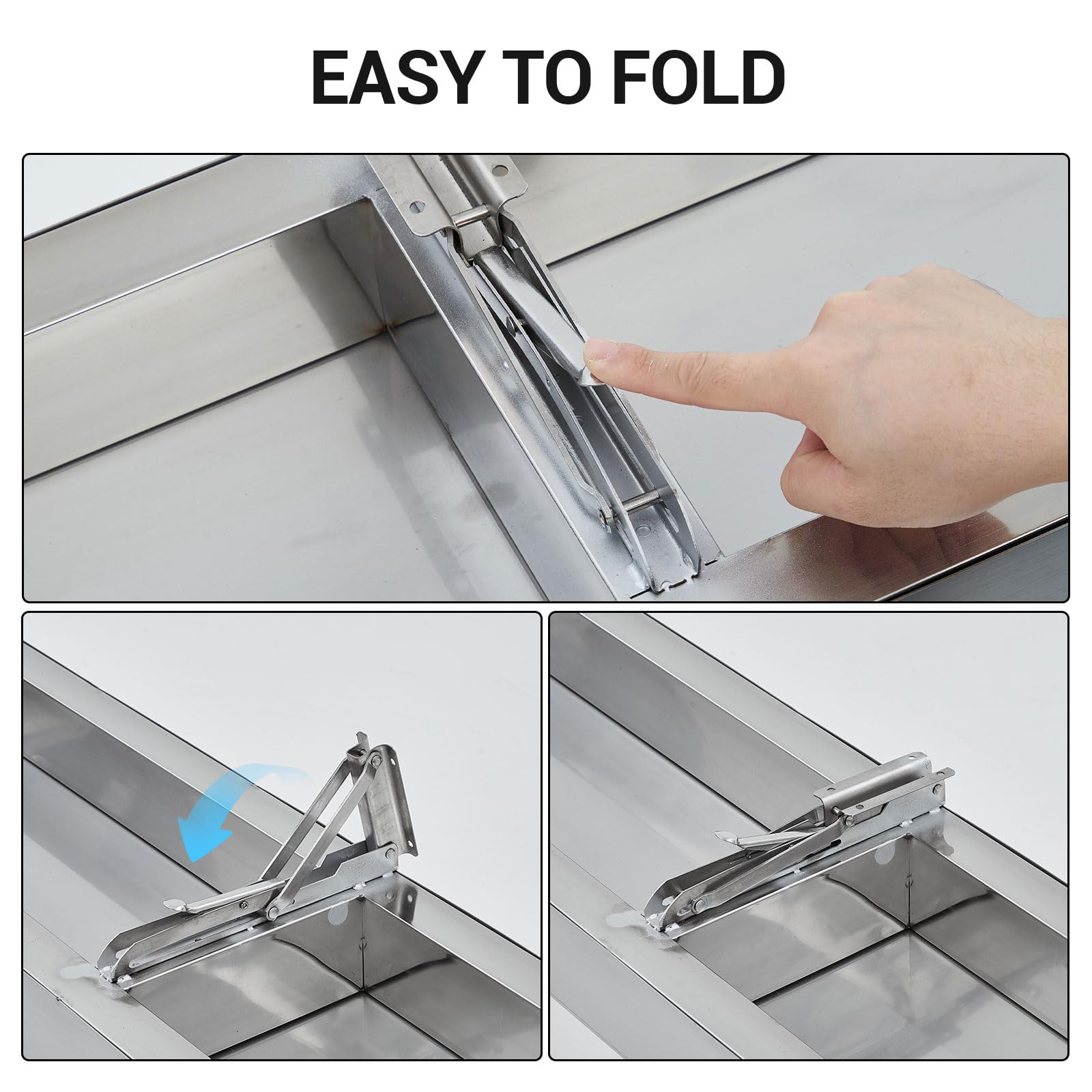 Garvee Concession Shelf 48 * 12 * 3inch - Stainless Steel Drop Down Folding Serving Food Shelf, Stand Serving for Concession Trailer Serving Window, for Food Truck, Grill Area, Restaurant, Garage
