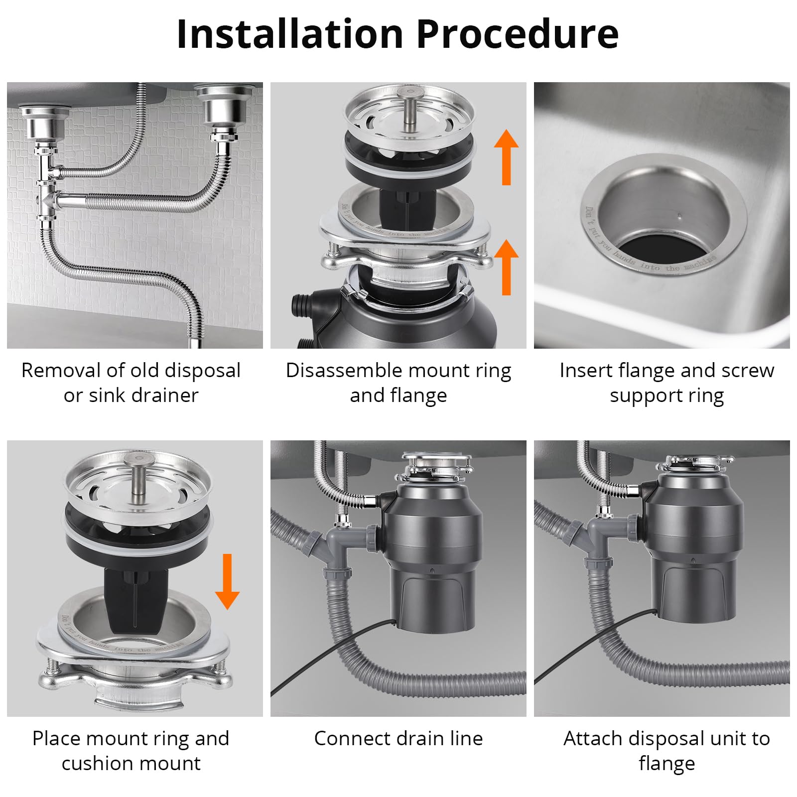 Garvee 1/2 HP Garbage Disposal, Sink Garbage Disposal With Air Switch, Continuous Feed Food Waste Disposer Cleaner With 14 In Power Cord, 380W 3500r/Min,Rose Gold