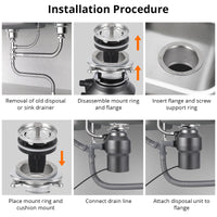 Garvee 1/2 HP Garbage Disposal, Sink Garbage Disposal With Air Switch, Continuous Feed Food Waste Disposer Cleaner With 14 In Power Cord, 380W 3500r/Min,Rose Gold