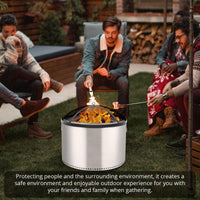 Garvee Fire Pit Spark Screen Cover for Campfires - Easy Lift Stainless Steel, Mesh Protector, Guide Rod Included, Outdoor Patio & Backyard Accessory, Black，30 * 30 * 8.6inch