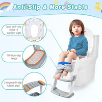 Garvee Potty Training Seat, Height Adjustable Toddler Toilet Seat for Kids Boys Girls, 2 in 1 Potty Training Toilet, Splash Guard Anti-Slip Pad Step Stool