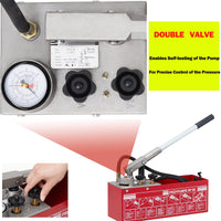 Garvee 50 Bar Hydrostatic Pressure Test Pump, 3.2 Gallon Tank, 726 psi Hydraulic Manual Water Pressure Tester Kit for Pipeline Fluid Pressure Testing
