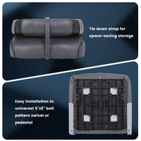 Garvee 2 Pack Folding High Back Boat Seats + Thickened Sponge Padding + Stainless Steel Screws + Waterproof PVC + Aluminum Hinges + 5" x 5" Bolt Hole Pattern + Fishing, Sightseeing