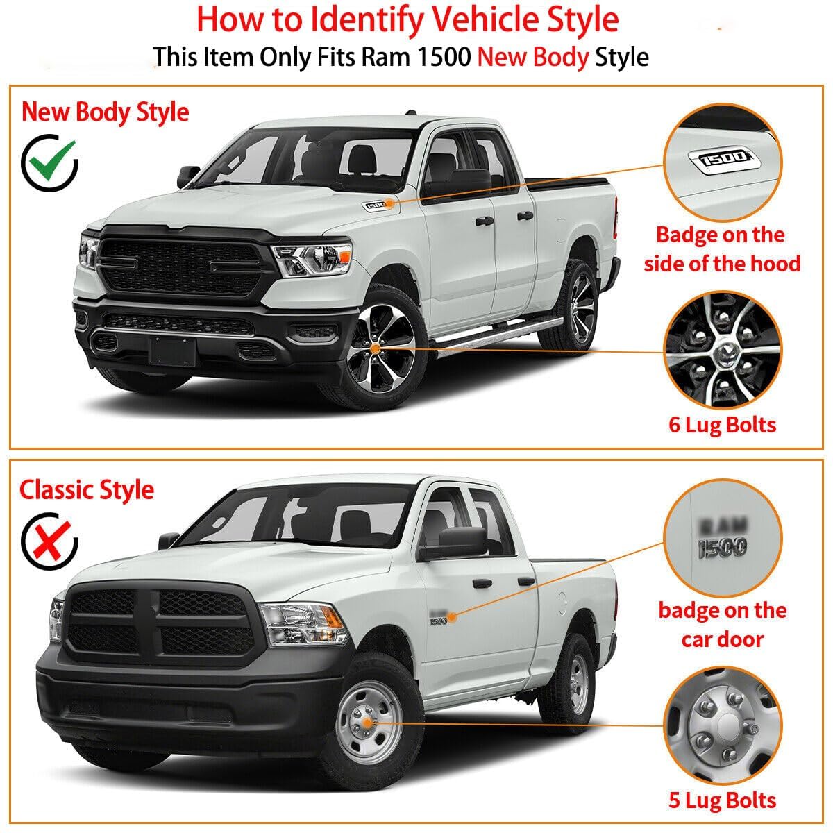 Garvee Running Boards Compatible with 2019-2025 Dodge Ram 1500  (Exclude 2019-2025 Ram 1500 Classic) Crew Cab Nerf Bars Side Steps for Ram 1500 2019-2025