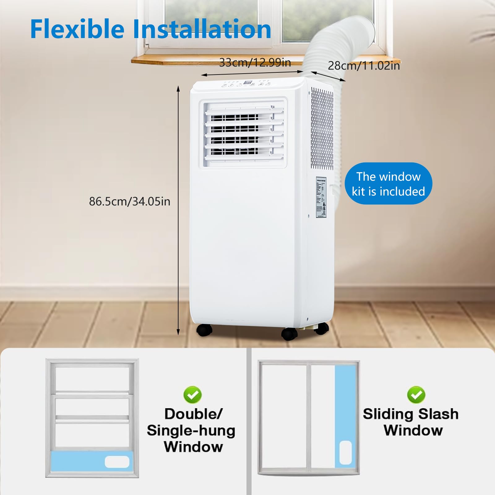Garvee 10000 BTU Portable Air Conditioner Unit -Air Conditioner Cools Up to 450 Sq.Ft with Cool, Fan and Dry Function, Dehumidifier & Fan Modes for Room Office Dorm Bedroom