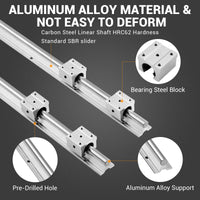 Garvee Linear Rail Slide SBR16-800mm (2 PCS) and 4 PCS 4SBR16UU Bearing Blocks, Linear Bearing CNC Kit for Automated Machines DIY Project and Equipment