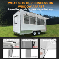 Garvee Concession Window 53" W x 33" H, Food Truck Service Window with 2 Horizontal Sliding Screen Windows & Awning Door, Aluminum Alloy Serving Window for Food Trucks  (Glass Not Included)