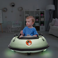 Garvee Ride B Series 12V Electric Ride on Bumper Car for Toddlers, Kids Bumper Car with Remote Control, LED Lights & 360 Degree Spin, Indoor and Outdoor for 18+ Months Kids - Green