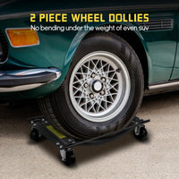 Garvee Heavy Duty Car Dolly Set of 4 with 3.5" Steel Wheels, 10000LBS Capacity, Vehicle Dollies 24"x15", Steel, Universal Fit