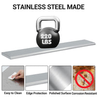 Garvee Folding Concession Shelf 72" x 12" - 304 Stainless Steel, Wall Mount, Drop Down, for Food Truck, BBQ, Restaurant